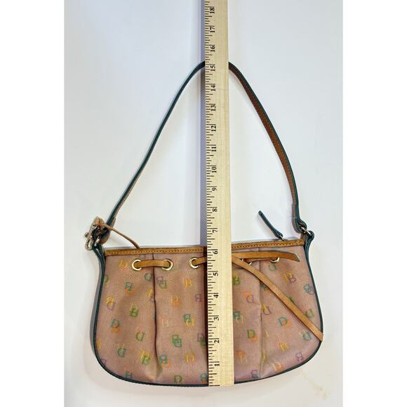 Vintage Dooney & Bourke Rainbow Monogram Shoulder Hand Bag Zipper Purse Y2K - Picture 8 of 9